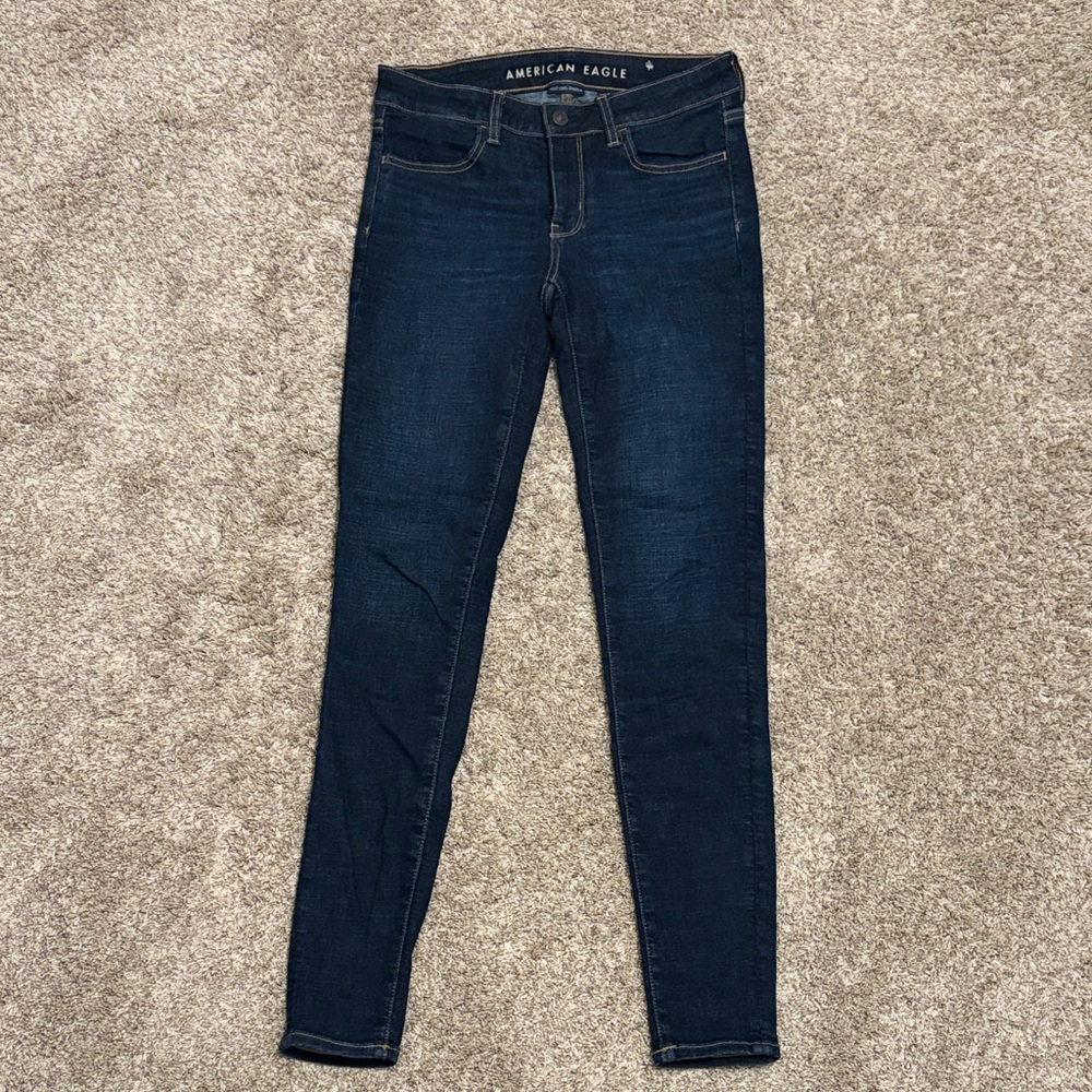 American Eagle Outfitters Women's Deep Blue Skinny Jeans
